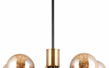 Laevalgusti G.LUX GT-380-5-BL AMBER, 5 x E27, 600 mm, must/messing/kollane