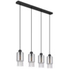 Ripplamp Globo Backey 15799-4H, 4xE27, 40W, must, 70x10x120 cm, läbipaistvad klaaskristallid