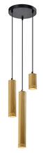 Rippvalgusti Candellux Tubo, 3xGU10, 25W, must/kuldne