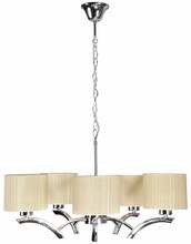 Ripplamp Candellux Draga, 5535-04222, 5xE27, 60 W, beež/läikiv kroom