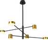 Rippvalgusti Italux Remdal PND-16374-6 BK+GD, 26,6W, 3000K, must/kuldne