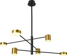 Rippvalgusti Italux Remdal PND-16374-6 BK+GD, 26,6W, 3000K, must/kuldne