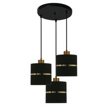 Rippvalgusti Candellux Assam, 33-17468, 3xE27, 180 W, must kuldse triibuga