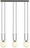Rippvalgusti Emibig Glam 3, 3xE14, 10 W, must/opaal
