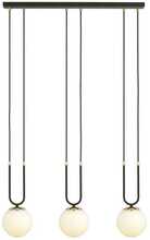 Rippvalgusti Emibig Glam 3, 3xE14, 10 W, must/opaal