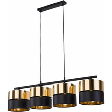 Rippvalgusti TK Lighting Hilton, 4xE27, 60 W, must/messing, 4342