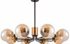 Laevalgusti G.LUX GT-380-8-BL AMBER, 8 x E27, 600 mm läbimõõt, must/messing/merevaik