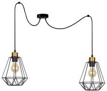 Rippvalgusti Candellux Primo, 5532-00286, 2xE27, 60W, must/kuldne