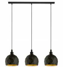 Rippvalgusti Eglo Roccaforte, 3xE14, 40W, 120W, must/kuldne