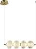 Rippvalgusti Italux Lazie PND-29038-4-GD, 1x19W LED, 3000K, 1400 lm, messing/läbipaistev