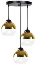 Rippvalgusti Candellux Lighting Contessa, 33-21281, 3xE27, 3x40W, must/kuldne