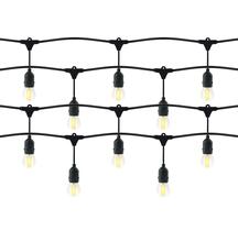 Riputatav valgusti Orno, gurliandi komplekt, 1 juhe 5m, 5 valgustit + 5 LED pirni 1W E27, 3000K, must