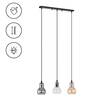 Rippvalgusti Uniprodo, 3 E27 soklit, modernne laelamp, suitsuklaas, UNILD03