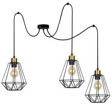 Rippvalgusti Candellux Primo, 5533-00293, 3xE27, 60W, must/kuldne