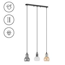 Rippvalgusti Uniprodo, 3 E27 soklit, modernne laelamp, suitsuklaas, UNILD03