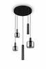Rippvalgusti Trio Mataro, 1xE27, 2xE14, 2xGU10, must, ø 40 cm, 40x150 cm