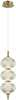 Rippvalgusti Italux Lazie PND-29038-3-GD, 3x13W LED, 3000K, 1300 lm, messing/läbipaistev