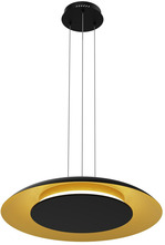Rippvalgusti Milagro Piattino LED, 30W, 230V, 2700-4000K, 40 cm, must/kuldne