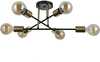 Ripplamp Italux Formio PND-4052-6-BL-HBR, E27, matt must/messing