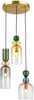 Rippvalgusti Italux Manso PND-37462-3A-MC-GD, 3x40W, E14, mitmevärviline/kuldne
