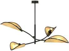 Rippvalgusti Emibig Lotus 4, 40 W, E14, must/rattan