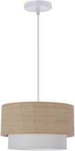 Rippvalgusti Candellux Lighting Ritana, 60 W, E27, valge, beeži ja valge varjuga