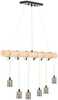 Ripplae lamp Uniprodo LOFT, 6 pirni E27, puidust tala, UNILD22