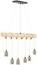 Ripplae lamp Uniprodo LOFT, 6 pirni E27, puidust tala, UNILD22