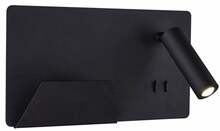Seinavalgusti SLV Somnila, 1003455, 15W, 3000K, must, USB-ga
