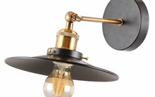Seinavalgusti G.LUX GT-220-D22-1A-BL Loft-4, 1 x E27, 220 mm, must/messing