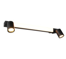 Seinavalgusti LED Trio Enrico, 6,5W, 620 lm, IP44, 2300/3000/4000K, 2xGU10, 60 cm, matt must
