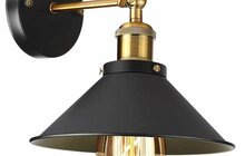 Seinavalgusti G.LUX GT-260-D26-1A-BL Loft-6, 1 x E27, 260 mm, must/messing