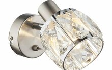 Seinavalgusti Globo Kris, 54356-1, 1xE14, 40W, 230V, kroom, läbipaistev klaaskristall