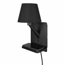 Seinavalgusti Trio Comfort, 1xE14, must, 31x16x18 cm, telefoni laadimisega