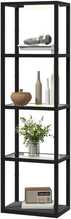 LED põrandalamp Homcom 4-astmelise riiuliga, MDF, must, 45 x 29 x 157 cm