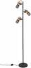 Põrandalamp Trio Tosh, 3x40W, E14, must/puit