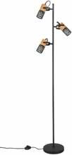 Põrandalamp Trio Tosh, 3x40W, E14, must/puit