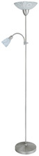Põrandalamp Rabalux Harmony Lux, 4091, 1xE27 100W + 1xE14 40W, satiinkroom, valge
