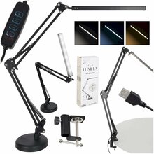 LED laualamp Roger USB, pööratava varrega, must