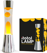Laavalamp Itotal, 40 cm, must alus, oranž vaha, läbipaistev vedelik