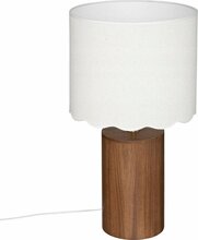 Laualamp Atmosphera Vania, 1xE27, 40W, 28 cm, valge kuppel, puidust alus