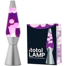 Laavalamp iTotal XL1766, 36 cm, hõbedane alus, lilla vedelik, valge vaha
