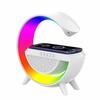 Elight G-kujuline lamp RGB LED valgustusega ja juhtmevaba nutiseadme laadijaga, valge
