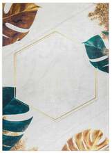 Vaip Hakano Arlen Leaves, 220 x 160 cm, kuld/valge/roheline