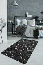 Vaip Conceptum Hypnose Marble 882CHL1507, 150 x 80 cm, valge/must