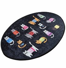 Vaip Conceptum Hypnose Cats 882CHL2180, must/mitmevärviline, 90 x 60 cm