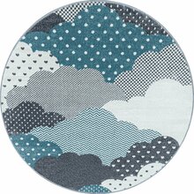 Ümar laste vaip Bambi Clouds BAMBI1201200820BLUE, 120 x 120 cm, sinine/hall