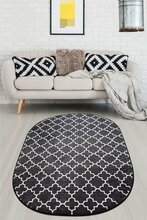 Vaip Conceptum Hypnose Kupa Oval - Black Djt, 180 x 120 cm, valge/must
