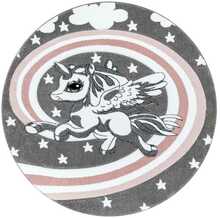 Vaip Hakano Tinies Pony, 140 x 140 cm, valge/hall/roosa