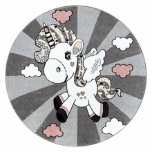 Vaip Hakano Tinies Unicorn, 160 x 160 cm, valge/roosa/hall